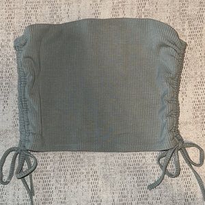 Forever 21 Green Ribbed Strapless Crop Top | Size Small